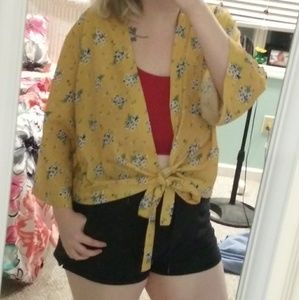 🔵Yellow Tie Kimono